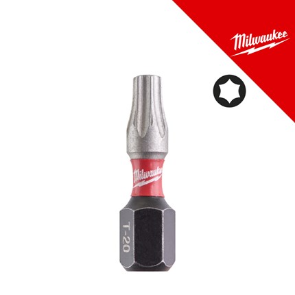 MILWAUKEE bit nastavak SHOCKWAVE T20 25mm, 25 kom