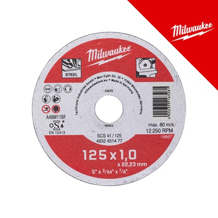 MILWAUKEE REZNA PLOČA ZA METAL CONTR. SCS41 125X1MM