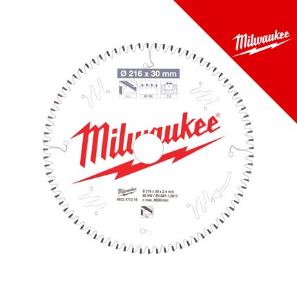 MILWAUKEE PILA CIRKULARNA MS- ALU/PVC 216X30X2, 4X80Z