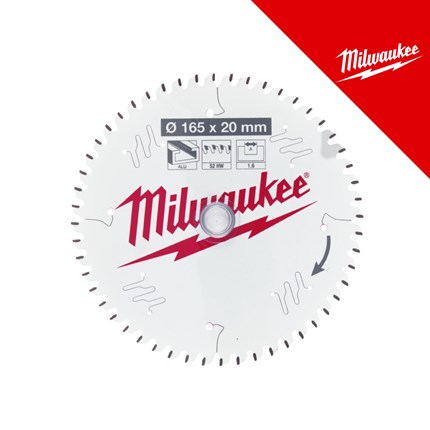 MILWAUKEE LIST CIRKULARNE PILE - ALU 165X20X1. 6X52Z