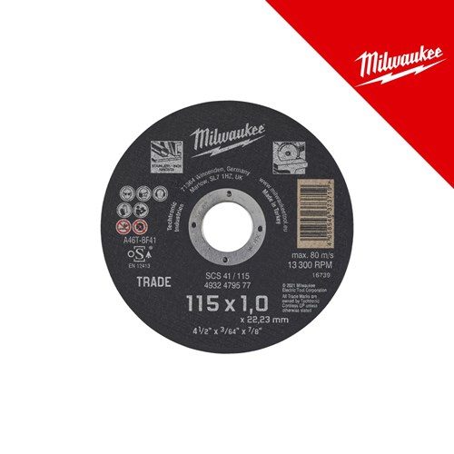 MILWAUKEE REZNA PLOČA ZA METAL 115x1.0mm, 1 KOM.