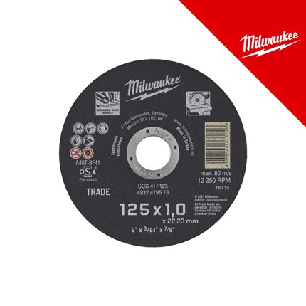 MILWAUKEE REZNA PLOČA ZA METAL 125x1.0mm, 1 KOM.