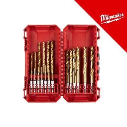 MILWAUKEE SVRDLA ZA METAL 1/4˝ HEX HSS-TIN RED HEX, SET 19 KOM