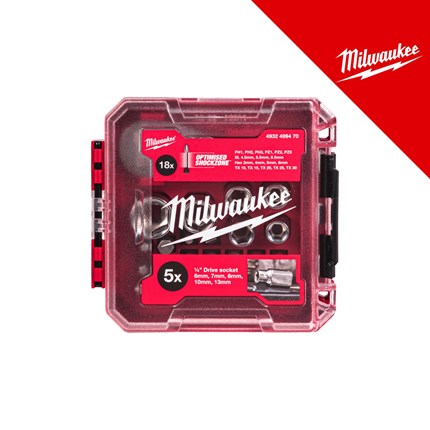 MILWAUKEE KOMPAKTNI SET NASADNIH KLJUČEVA I BITOVA 1/4˝ 25 KOM.