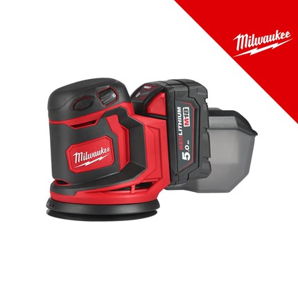 MILWAUKEE 18V AKU ORBITALNA BRUSILICA, u kutiji sa 1x2Ah baterijom i punjačem (M18BOS125-502B - 4933464229)