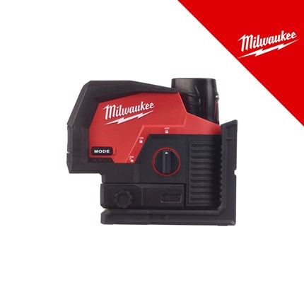 MILWAUKEE 12V AKU KRIŽNI LASERSKI NIVELIR 2 zrake  zelena traka, u C koferu sa 1x3Ah baterijom i punjačem (M12CLLP-301C - 4933478100)