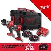 MILWAUKEE 18V AKU KOMPLET ALATA POWERPACK, u X koferu sa 2x5Ah baterijama i punjačem (M18FPP2F3-502XEU - 4933492518)