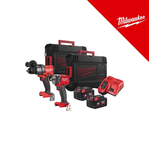 MILWAUKEE 18V AKU KOMPLET ALATA, u X koferu sa 2x5Ah baterijama i punjačem (M18FPP2B3-502XEU - 4933492521)