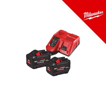 MILWAUKEE NRG SET BATERIJA 18V-FORGE, 2x12Ah i punjač, u kutiji (M18FORGENRG-122 - 4933498610)