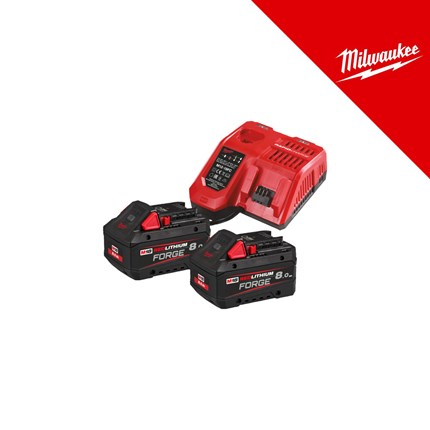 MILWAUKEE NRG SET BATERIJA 18V-FORGE, 2x8Ah i punjač, u kutiji (M18FORGENRG-802 - 4933498612)