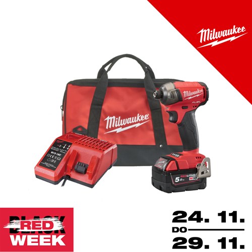 MILWAUKEE 18V AKU UVRTAČ BIG RED FRIDAY, 50 Nm, u torbi s baterijom i punjačem (M18FQUID-501BRF - 4933500777)