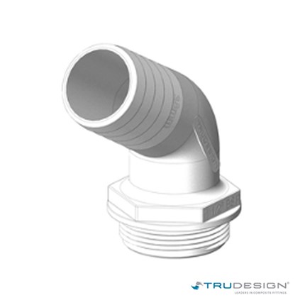 Tank Fitting 120° 38mm 1 1/2˝ BSP White