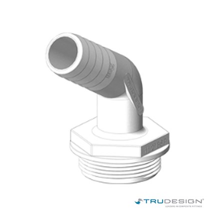Tank Fitting 120° 25mm 1 1/2˝ BSP White