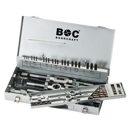 BOHRCRAFT set nareznih svrdla i nareznica za inox sa svrdlima M3 - M20 / 54tlg