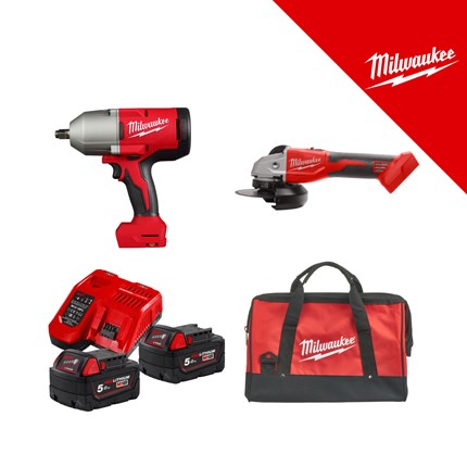 MILWAUKEE BIG RED PROMO SET 2 (M18BLHIWF12-0X+18BLSAG125X-0+M18NRG+TORBA M BEZ KOTAČA)