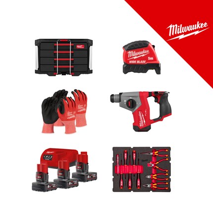MILWAUKEE BIG RED PROMO SET 3 (4932493189+4932493637+M12FHAC16-0+M12FPD2-0+M12NRG-603+2x4932471416+4932499203)