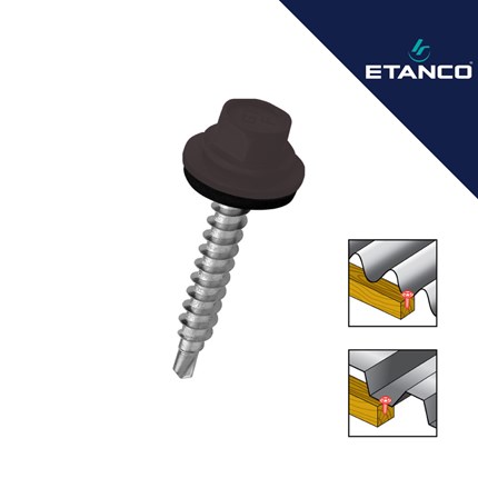 Fasadni vijak Etanco GTFP 4.8x35 RAL 8019 Tamno smeđa