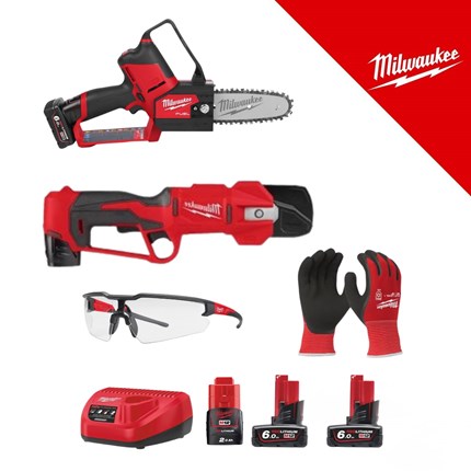 MILWAUKEE VK SET ZA VRT, KOMPLET ALATA L (M12BLPRS-0+M12FHS-602X+4932471417+4932471881+M12B2)