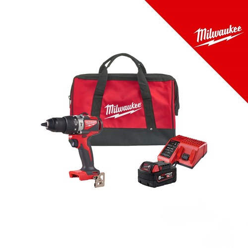 MILWAUKEE 18V AKU UDARNA BUŠILICA RUKSAK I82 Nm, u torbi s 5Ah baterijom i punjačem (M18BLPD2-501BRF - 4933500775)
