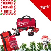 MILWAUKEE 18V AKU KUTNA BRUSILICA RUKSAK I ODVIJAČI GRATIS, u torbi s baterijom i punjačem (M18FSAG125X-501BRF - 4933500779)