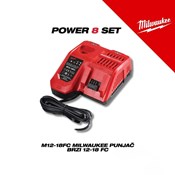 MILWAUKEE V.K. SUPER SET POWERPACK 8 M18FPD3, M18FID3, M18FSAG125X, M18FCS552, M18FSZ, M18FMT, M18BLHX, M18TLED, 4x5h bat, M12-18FC punjač i PACKOUT kolica
