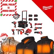 MILWAUKEE V.K. SUPER SET POWERPACK 8 JAKNA, PRSLUK ILI HODICA GRIJANA GRATIS M18FPD3, M18FID3, M18FSAG125X, M18FCS552, M18FSZ, M18FMT, M18BLHX, M18TLED, 4x5h bat, M12-18FC punjač i PACKOUT kolica