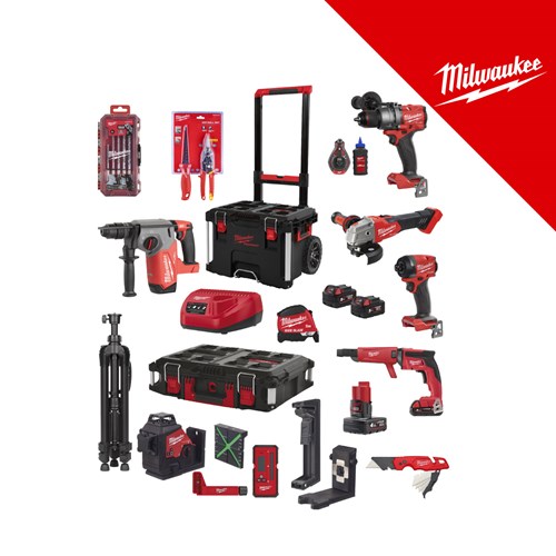 MILWAUKEE V.K. SET ZA SUHU GRADNJU (M18FPP4BJ-503P + M18FSGC-202X + 4932479784 + 4932499209 + 4932471358 + 4932493815 + 4932500064)