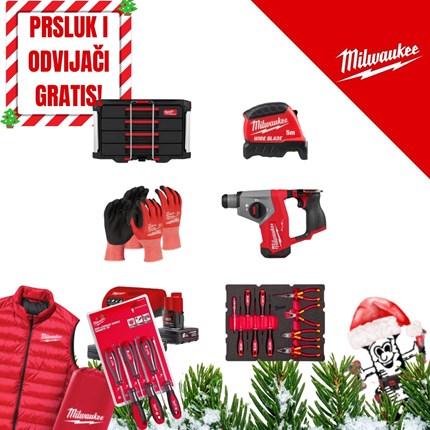MILWAUKEE BIG RED PROMO SET 3 GRATIS PRSLUK I OFVIJAČI  (4932493189+4932493637+M12FHAC16-0+M12FPD2-0+M12NRG-603+2x4932471416+4932499203)