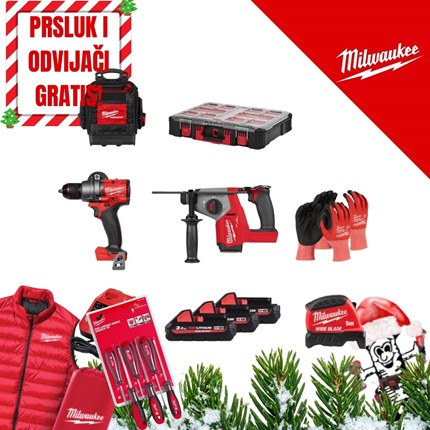 MILWAUKEE BIG RED PROMO SET 4 GRATIS PRSLUK I ODVIJAČI (M18FHAC16-0+M18FPD3-0+4932451079+3x4932471069+4932498633+4932464082+2x4932471416+4932499203)