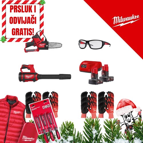 MILWAUKEE BIG RED PROMO SET 5 GRATIS PRSLUK I ODVIJAČI (M12FHS-0+M12NRG-602+M12BBL-0+4932471615+4932471616+4932471883)