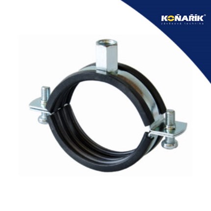 Ratio LS 48 -53, INOX A2 (6/4, DN40) M8, dvodjelna obujmica s gumom