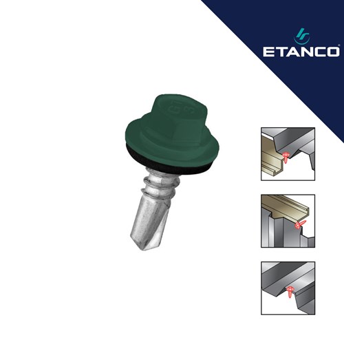 Fasadni vijak Etanco GT3 4.8x25 RAL 6028 Tamno zelena
