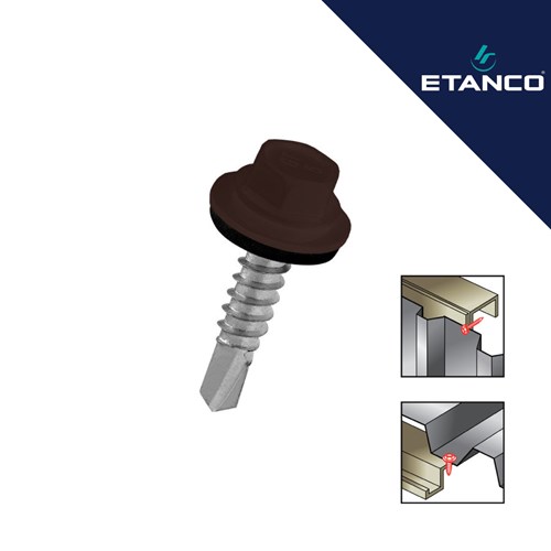 Vijci za panele Etanco GT5 5.5x70 RAL 8017 Tamno smeđi