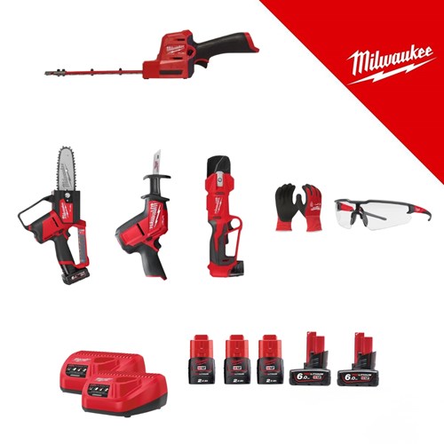 MILWAUKEE VK SET ZA VRT, KOMPLET ALATA XL (M12BLPRS-202+M12CHZ-0+M12FHS-602X+M12FHT20-0+4932471417+4932471881+48475035+M12B2)