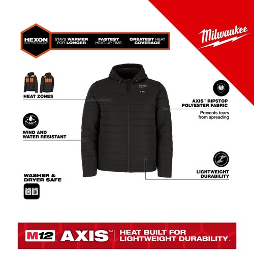 MILWAUKEE M12HJBL6-0 (L) GRIJANA JAKNA