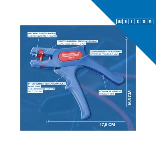 WEICONTOOLS alat za skidanje izolacije Wire Stripper No.5 pak=0,2-6,0 mm2 [10006786]